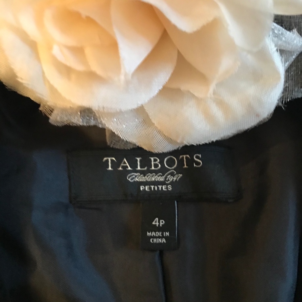 Talbots Black Velvet Jacket Blazer 4 Petite Career Office - Picture 6 of 7